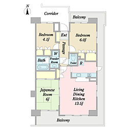 菊名パーク・ホームズ参番館 3LDKの間取図画像