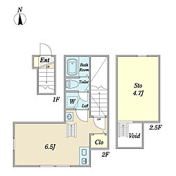 ウィンズ・パレ上石神井 2階ワンルームの間取り