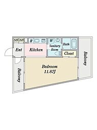 モレア久我山 2階ワンルームの間取り
