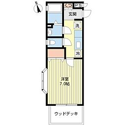 ウィル 1Kの間取図画像