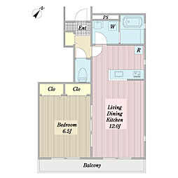 エール・リーベンIII 1階1LDKの間取り