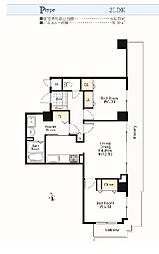 シーリアお台場一番街（ＳＡ借上） 20階2LDKの間取り