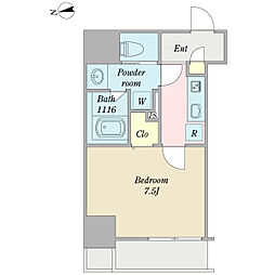 ジプラス新橋 1Kの間取図画像