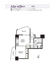 シーリアお台場五番街2号棟UR都市機構 1DKの間取図画像