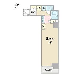 プロシード日本橋本町 ワンルームの間取図画像