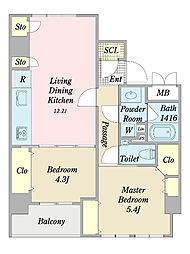 ROCHE LIEN 2LDKの間取図画像