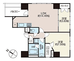 Le Lien新川II 2LDKの間取図画像