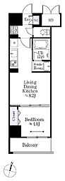 ロータス上野池之端 1LDKの間取図画像