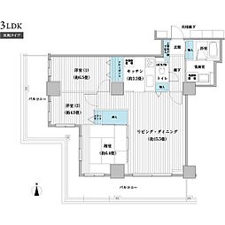 ベルタワー 3LDKの間取図画像