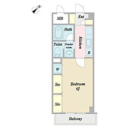 アーバンヒルズトモエ 1階1Kの間取り
