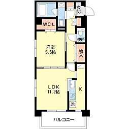 M・A・I一之江 1LDKの間取図画像