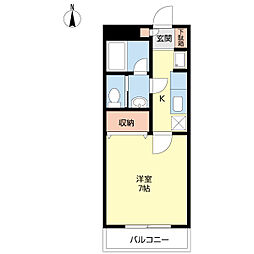ジェネシス・リンク 1階1Kの間取り