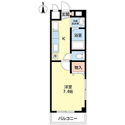 シチオ西葛西 2階1Kの間取り