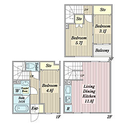 ＲＥＳＩＤＥＮＣＥ　ＹＡＭＡＹＡＳＵ 1階3LDKの間取り