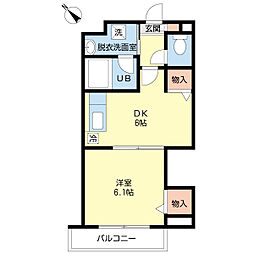 セリュール・ジョワ 1DKの間取図画像