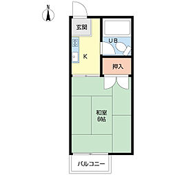 サンシティスガＮｏ．5 2階1Kの間取り