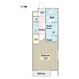 マカリオス中葛西 2階1Kの間取り