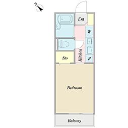 ファミールエムユー 2階1Kの間取り