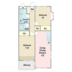 間取図画像 2LDK