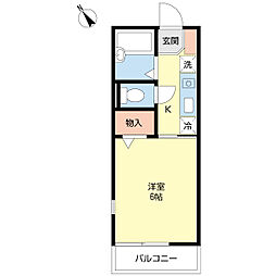 ファミールエムユー 2階1Kの間取り