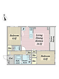 間取図画像 2LDK