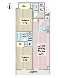 間取図画像 2LDK