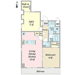 グランクラージュ 1SLDKの間取図画像