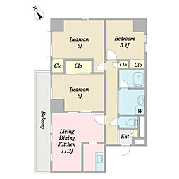 エフロレンス東葛西 3LDKの間取図画像