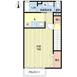 ベルジェ 1Kの間取図画像