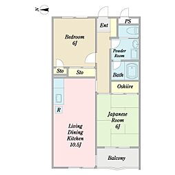 シルフィード南葛西 2LDKの間取図画像