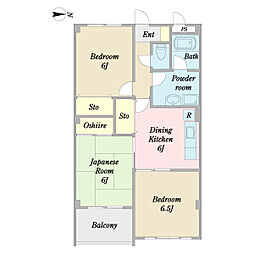 クレセール 3DKの間取図画像