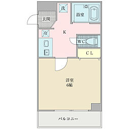松本マンション 1Kの間取図画像