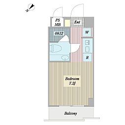 南行徳パークスクエア 1Kの間取図画像