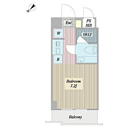 南行徳パークスクエア 1Kの間取図画像