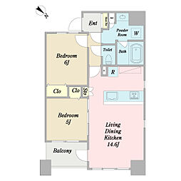 フォーリーフ南行徳 2LDKの間取図画像