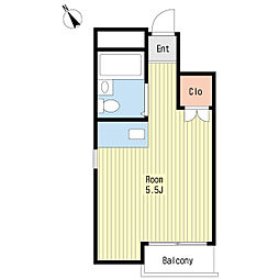 MT南行徳 ワンルームの間取図画像