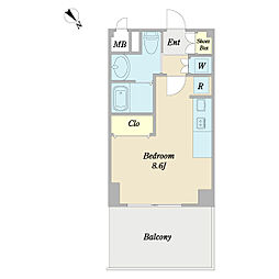 プロシード行徳2 4階ワンルームの間取り