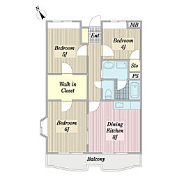 グランシャリオ 3DKの間取図画像