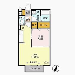 グランジュテ 1LDKの間取図画像