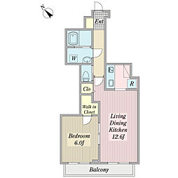 アフェクト 1LDKの間取図画像