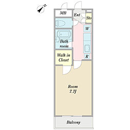 アルバ妙典 1Kの間取図画像