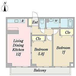 ソムニウム 2LDKの間取図画像