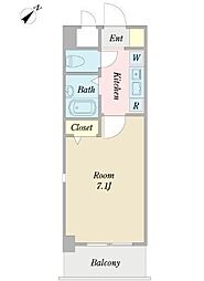 プロシード市川妙典2 1Kの間取図画像