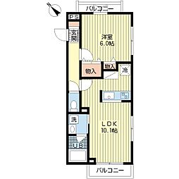 マーレ・タカラ 1LDKの間取図画像
