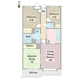 プライムガーデン 1階3LDKの間取り