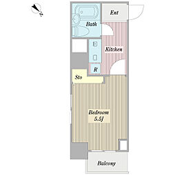 プロシード市川南 7階1Kの間取り