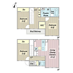 グリシーヌ 3LDKの間取図画像