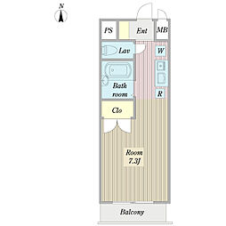 KODAヒルズ市川 1Kの間取図画像