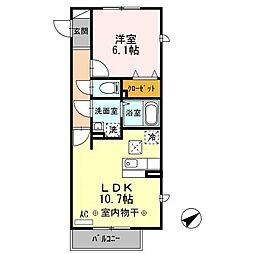 シュテルンビルト-A 1LDKの間取図画像