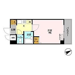 フォアグランデ 1Kの間取図画像